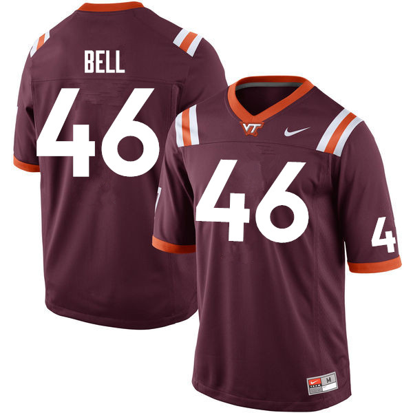 Men #46 Malik Bell Virginia Tech Hokies College Football Jerseys Sale-Maroon